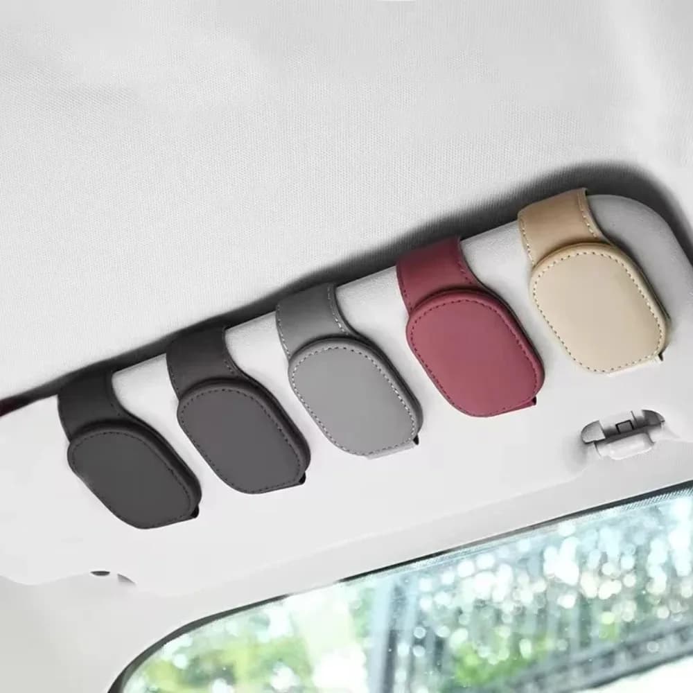 Suporte Magnético de Couro para Óculos – Acessório Automotivo