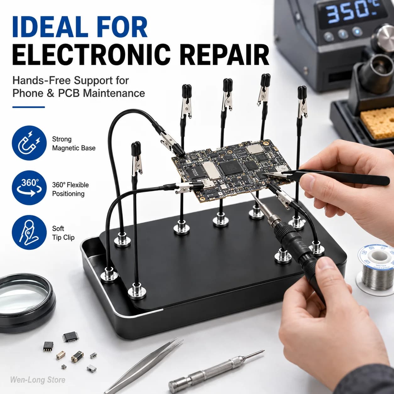 Suporte Magnético para Soldagem - Kit com 10 peças e caixa DIY