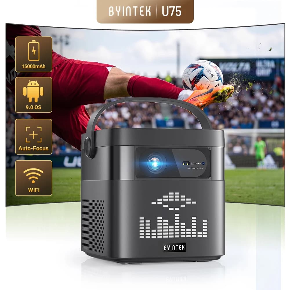 Byintek U75 Projetor Portátil 4K WiFi com Bateria 15000mAh