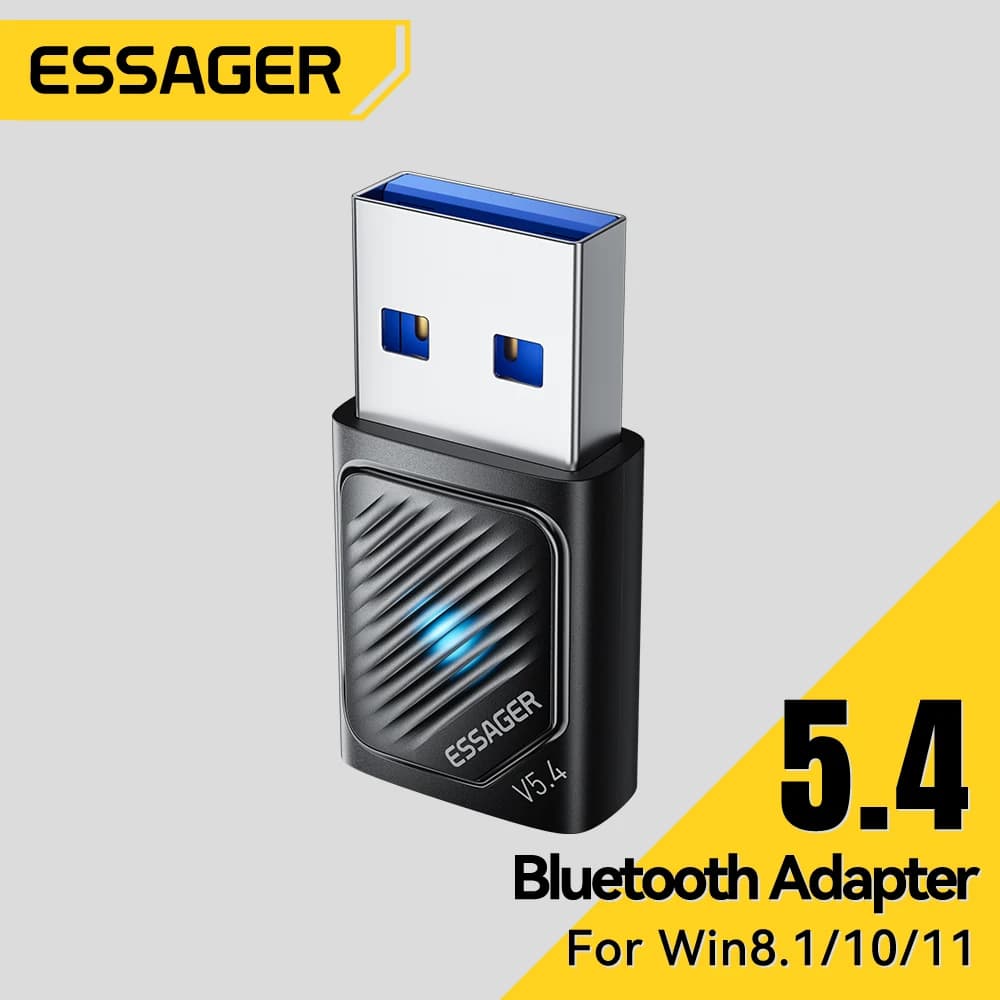 Essager adaptador bluetooth usb bluetooth 5.4 para pc dongle adaptador sem fio mouse keyborad música receptor de áudio transmissor usb