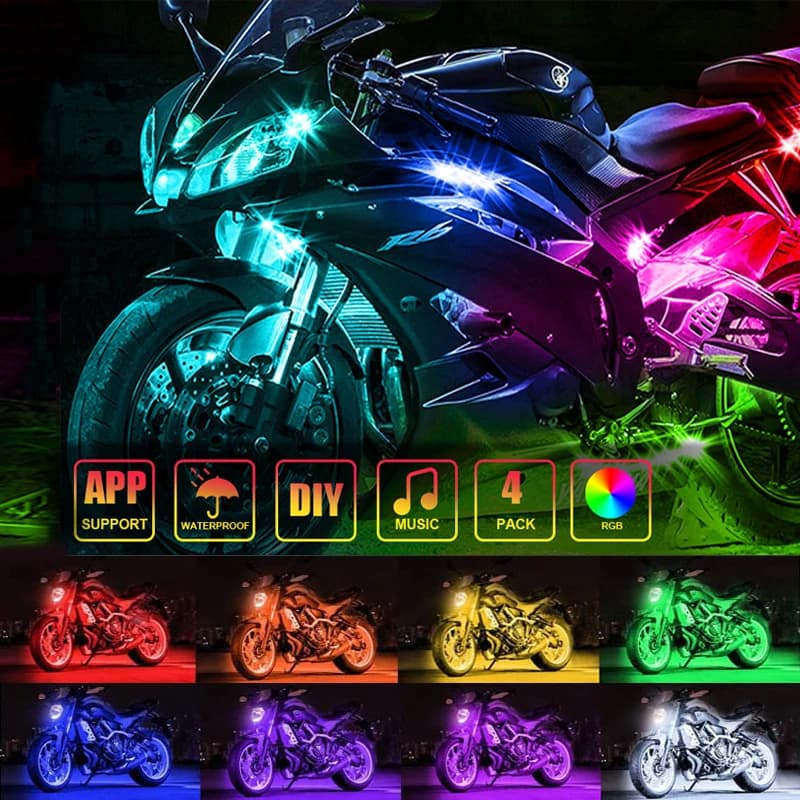 Fccemc Fita LED RGB 5050 à Prova d'Água para Carro e Moto