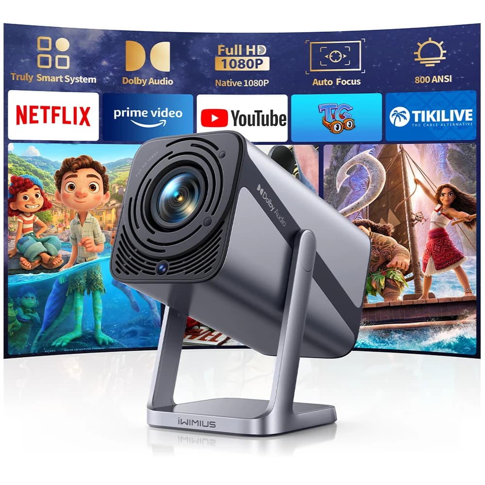 WIMIUS Projetor 4K 800 ANSI Netflix Foco Automático