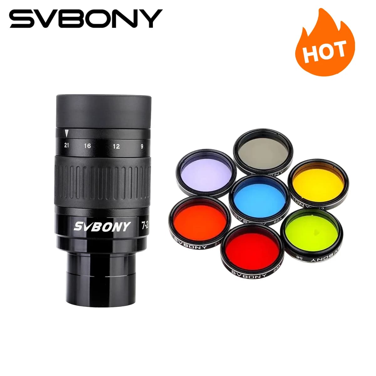 SVBONY Ocular Zoom 7-21mm para Telescópio