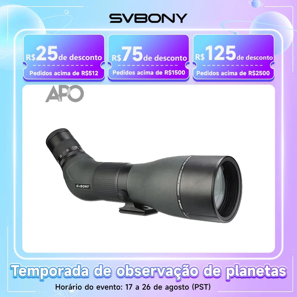 SVBONY SA401 Luneta 20-60x85 Telescópio à Prova d'Água