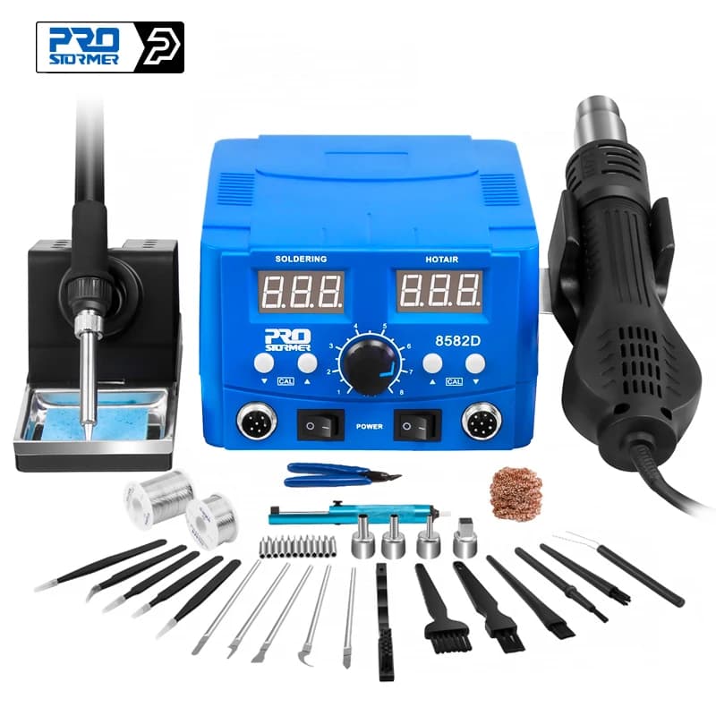 PROSTORMER Estação Solda SMD 2 em 1 com Pistola Ar Quente 800W