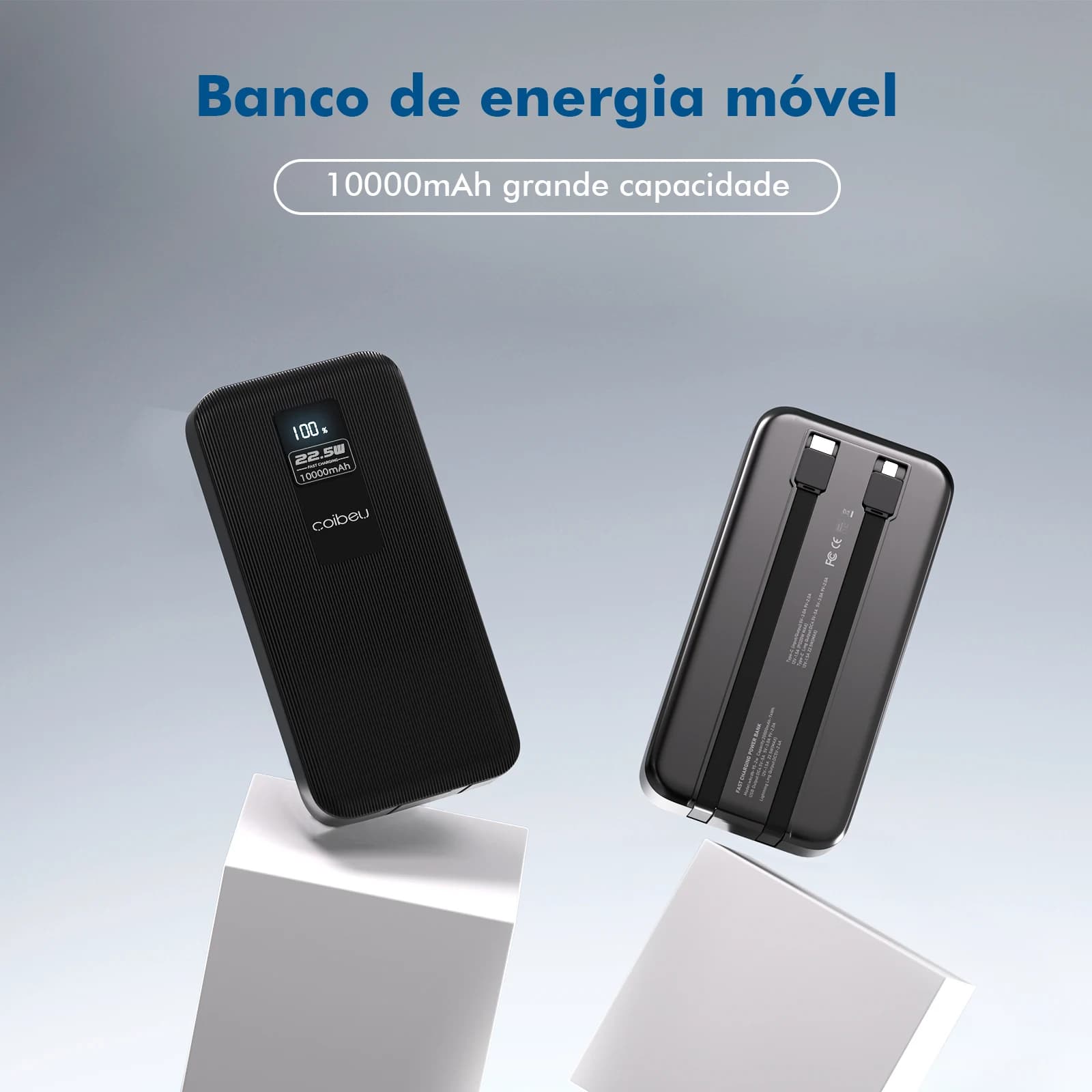 Powerbank 10000mAh 23W - Bateria Portátil e Recarga Rápida