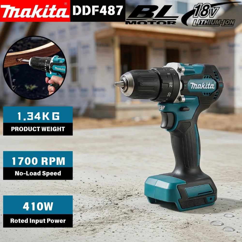 Makita DDF487 Furadeira/Parafusadeira 18V sem fio