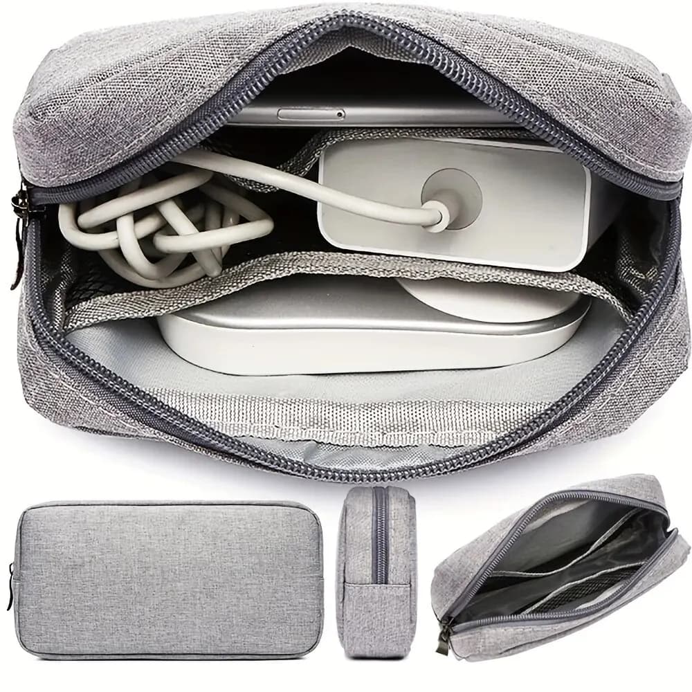 Organizador de Cabos - Bolsa Compacta para SD Card e Power Bank