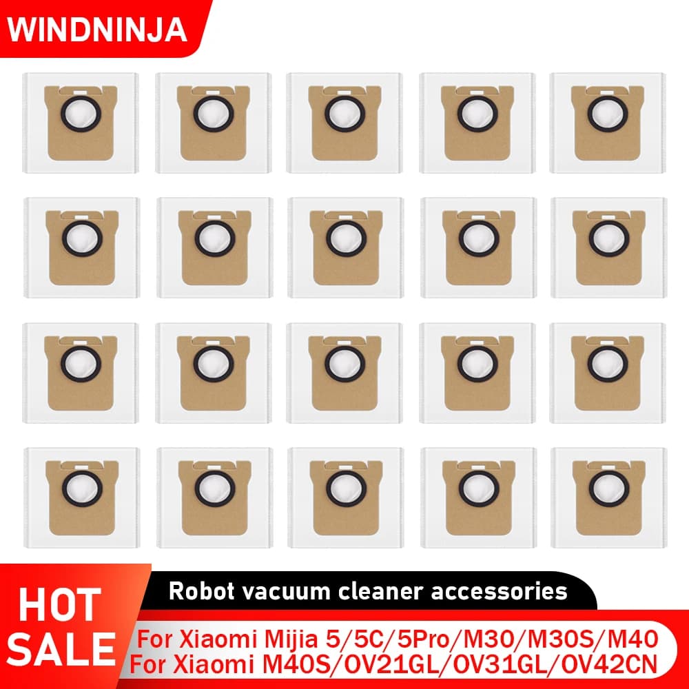 Saco de pó para aspirador robô Xiaomi Mijia 5/5C/5 Pro/M40/M40S/M30/M30S/OV31GL/X20 Plus/X20 Pro/X20 Max, acessórios de substituição