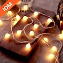 Bola Luz Solar 10m USB – Decoração Jardim, Casamento e Natal — miniatura