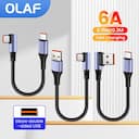 Cabo USB-C Duplo 15cm/30cm 90° – Carregamento Rápido e Dados — miniatura