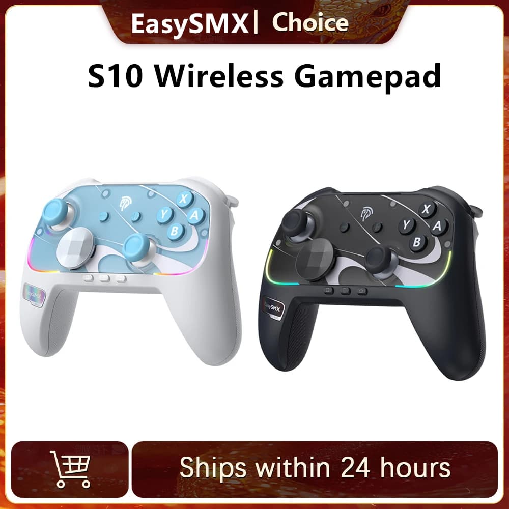 EasySMX Controle Sem Fio S10 TMR RGB - Switch, PC e Celular