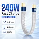 Cabo USB4 Curto USB-C - 40Gbps, PD 240W, 8K 60Hz — miniatura