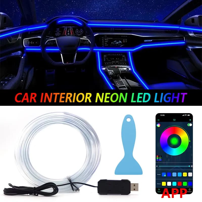 KALADA Faixa de Luz LED RGB para Carro com Controle por App - até 5m