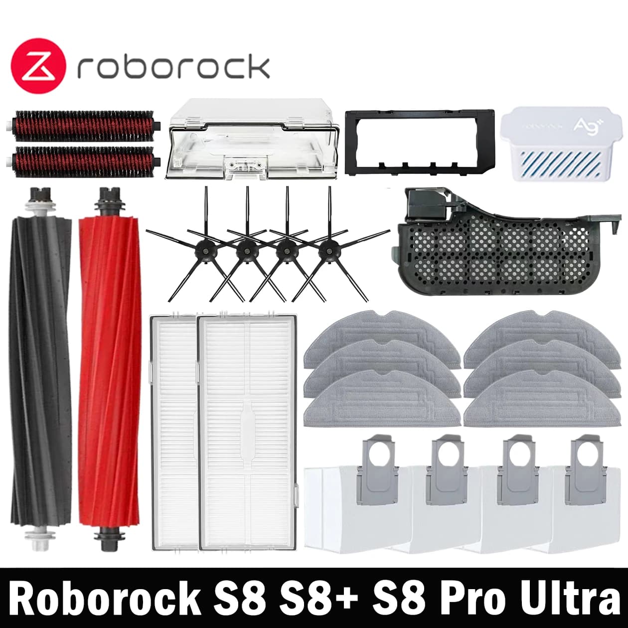 Roborock S8 Pro Ultra + S8+ – Aspirador Robô com Mop e Acessórios