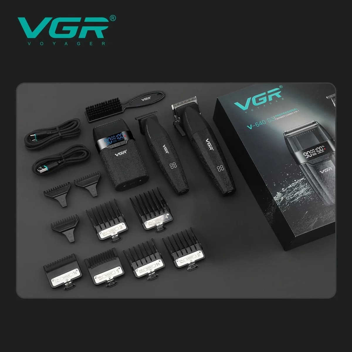 VGR Aparador de Pelos Profissional 9000 RPM – Sem Fio
