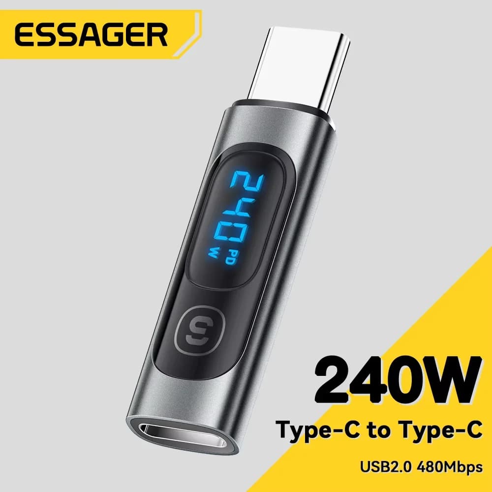 Essager Adaptador USB‑C OTG PD 240W com Display Digital