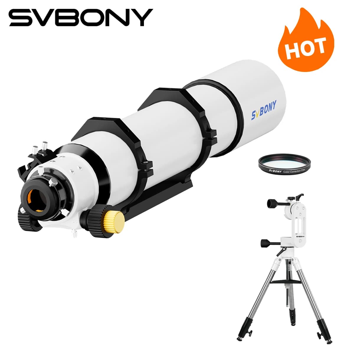 SVBONY Telescópio Astronômico 102mm SV48P com Filtros
