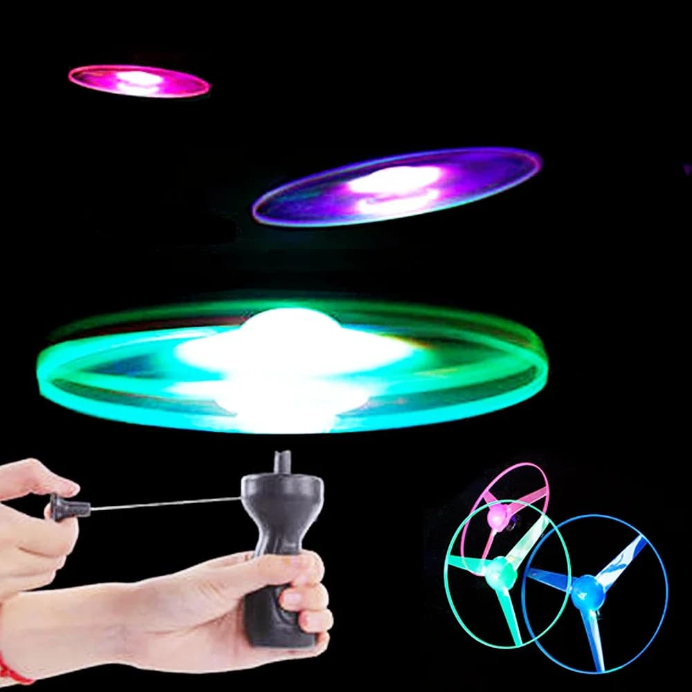 Brinquedo Voador Luminoso com Hélice e LED – Diversão ao Ar Livre