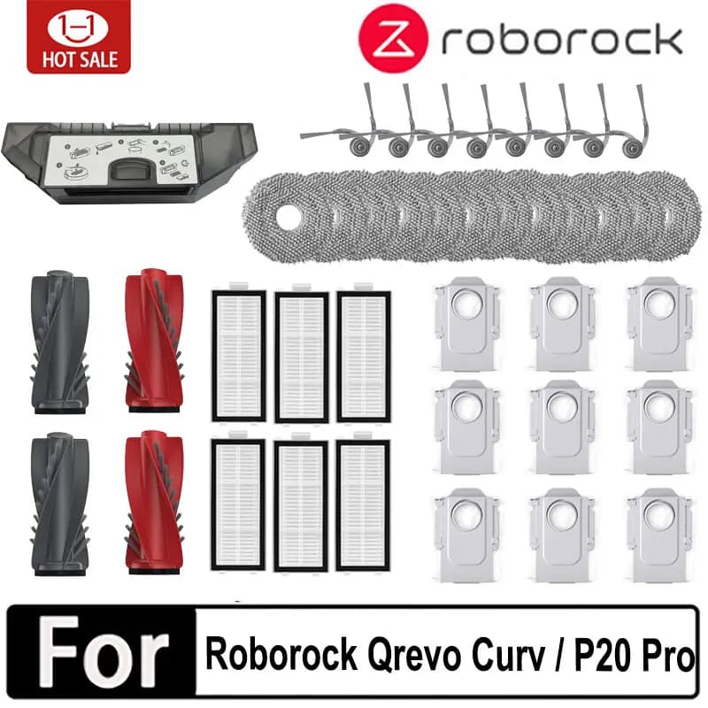 Roborock Qrevo Curv/P20 Pro - Kit de Acessórios Completo