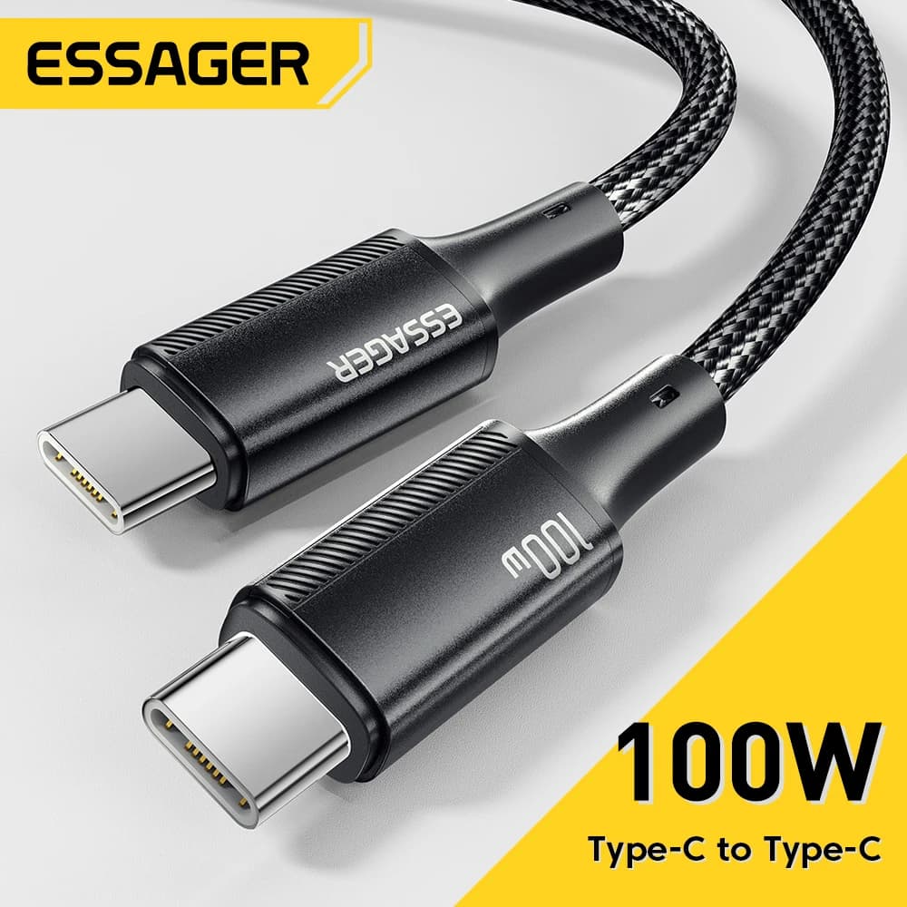 Essager Cabo 100W USB-C para USB-C 5A PD - Carregamento Rápido