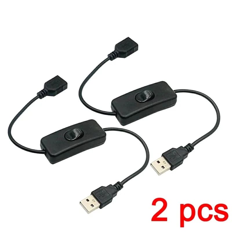 Cabos de Alimentação USB com Interruptor ON/OFF – 2 unidades
