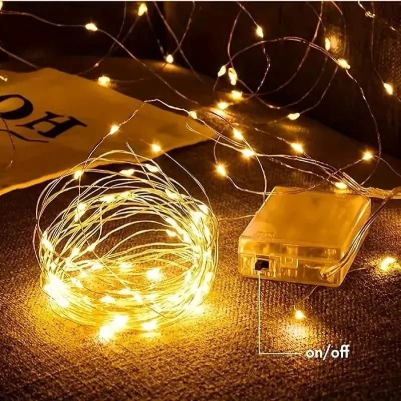 Luzes LED a Pilha – Corda para Quarto, Jardim e Eventos