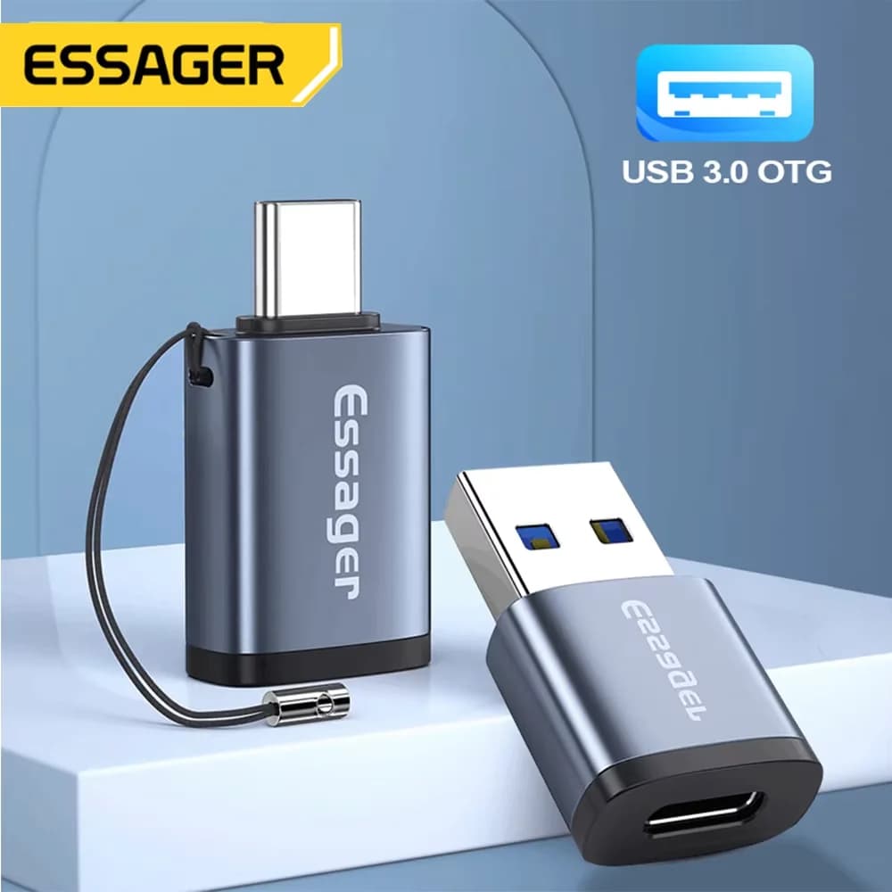 Essager usb 3.0 tipo-c otg adaptador tipo c usb c macho para usb fêmea conversor para macbook xiaomi samsung s20 usbc otg conector