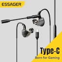 Essager Fone Intra-Auricular USB-C com Microfone e Bass Stereo — miniatura