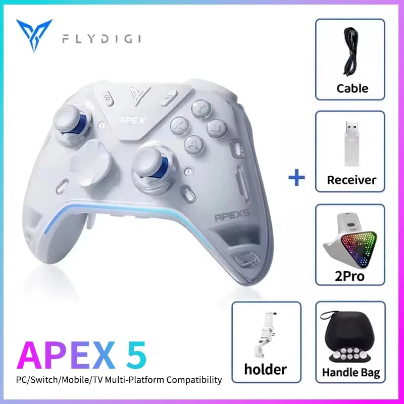 FLYDIGI Apex 5: Gamepad Sem Fio com Base RGB para PC e Switch
