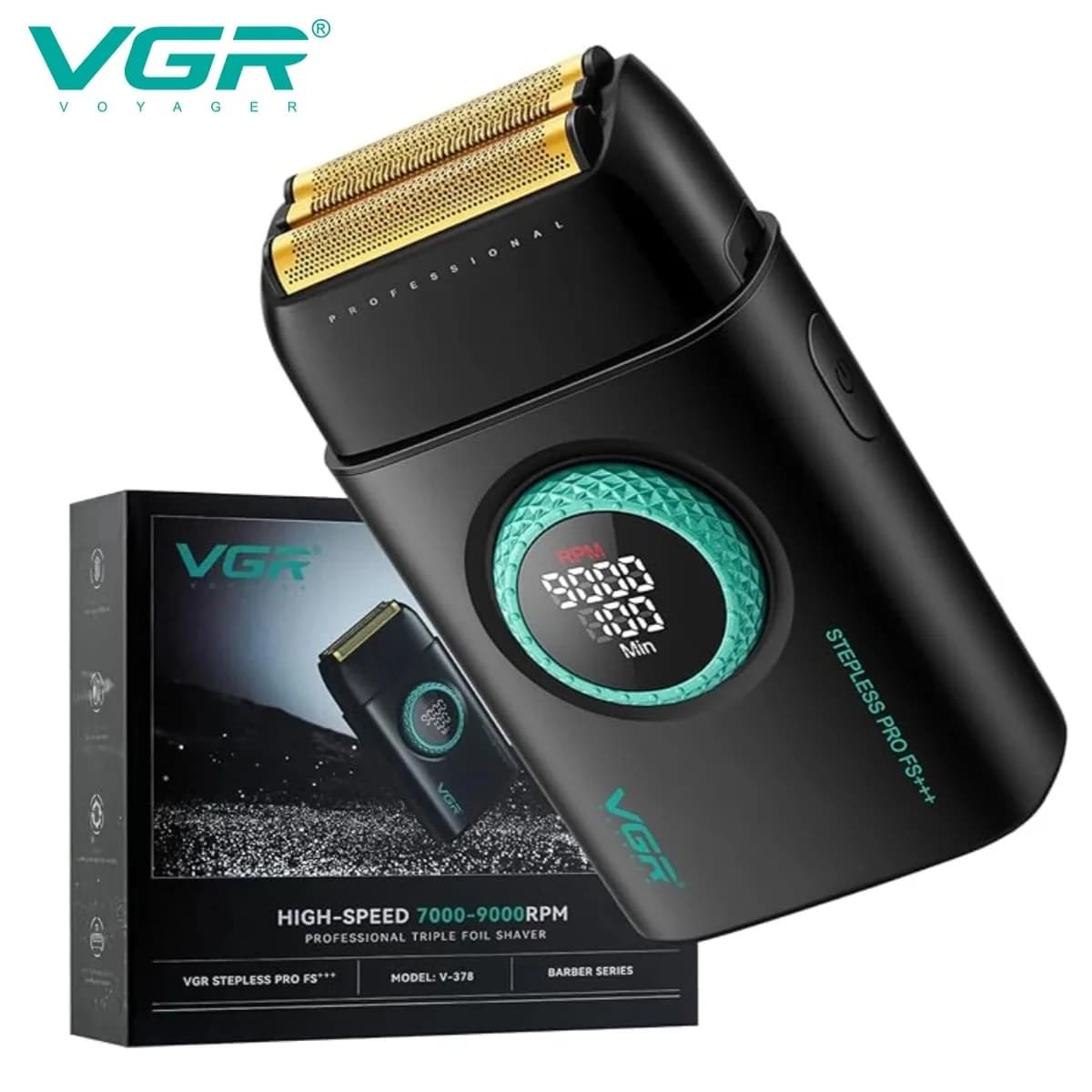 VGR Barbeador Elétrico Masculino 9000 RPM com LED - R$ 190,99