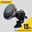 Carregador Sem Fio Magnético Essager para Carro 15W Qi com Luz RGB, Suporte para Telefone MagSafe, Carregamento Rápido para iPhone 17, Huawei, Xiaomi — miniatura