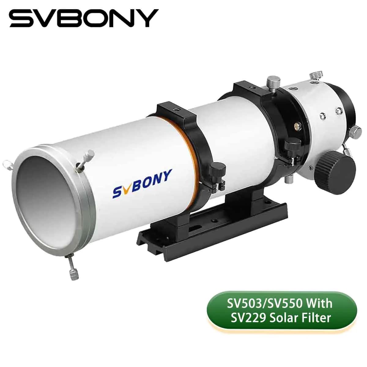 SVBONY Telescópio Refrator ED 80-122mm com Filtro Solar