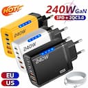 Carregador 5 em 1 USB‑C GaN 240W – Carregamento rápido — miniatura
