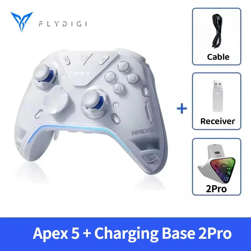 Flydigi Apex 5 Controle Sem Fio Tri‑Modo com Force Feedback