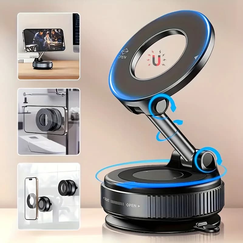 Suporte Magnético Rotativo 360° para Celular – Automotivo