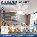 Luminária de Teto LED com Controle Remoto e Ventilador 3 Cores – R$81,99 — miniatura