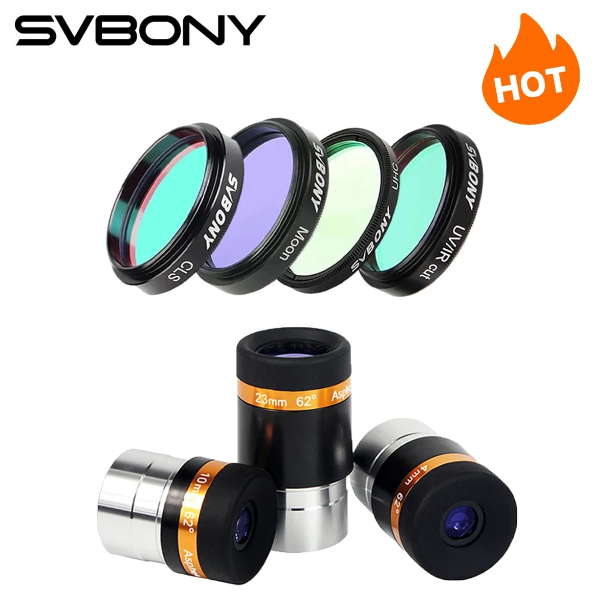 SVBONY Conjunto Oculares e Filtros para Telescópio