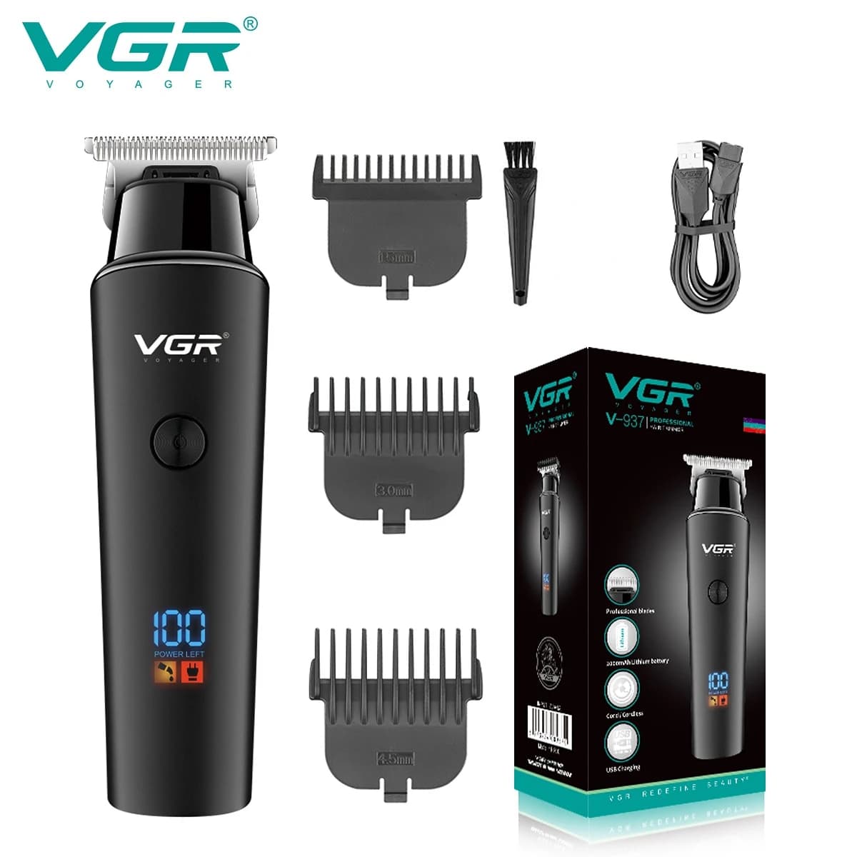 VGR Aparador Profissional Cordless com Display LED - Recarga
