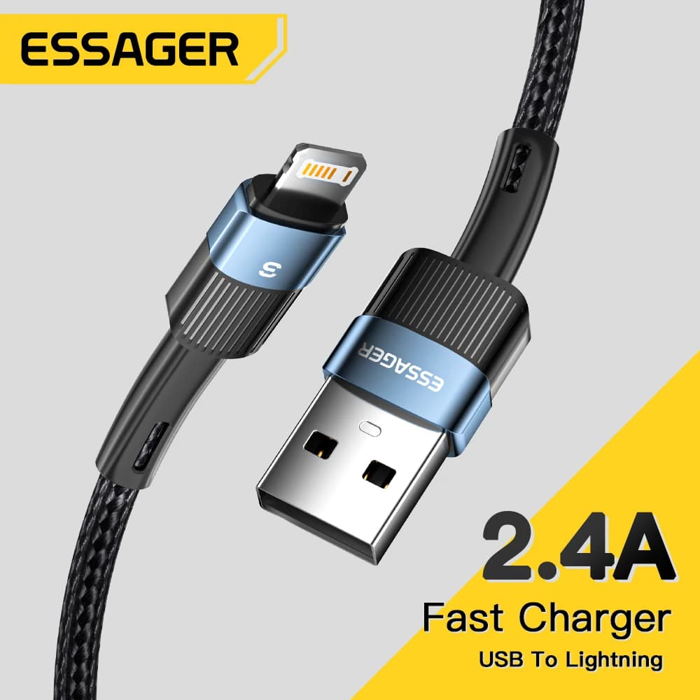 Cabo USB Tipo C Essager para iPhone 14 13 12 11 Pro Max Xs, Carregador Rápido 3A 20W, Cabo de Dados USB C para Carregador de iPhone