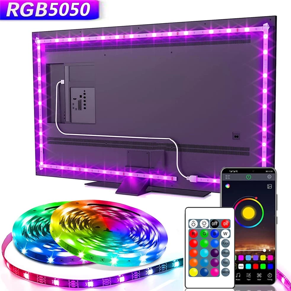 LED - USB 5V com App - Fita RGB5050 30 LEDs/m