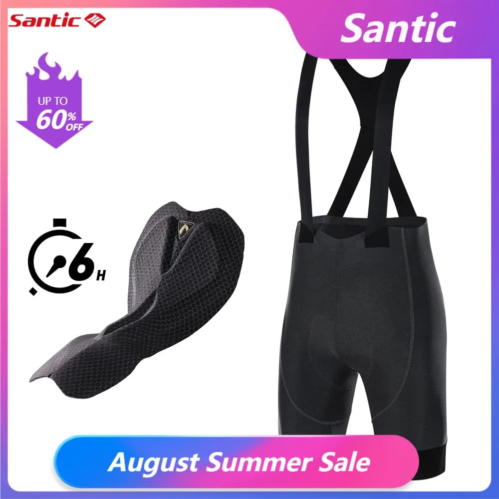 Santic Calção Ciclismo Masculino Acolchoado 3D