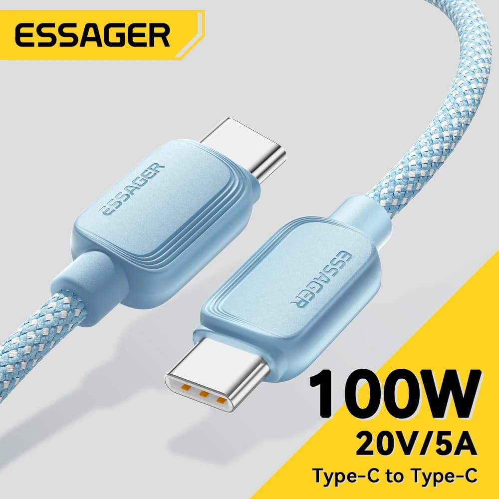 Essager Cabo USB-C 100W 5A PD – Carregamento Rápido