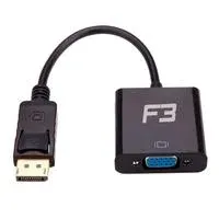 Adaptador Displayport Para Vga, F3, Preto - Jc-Cb-Dvga
