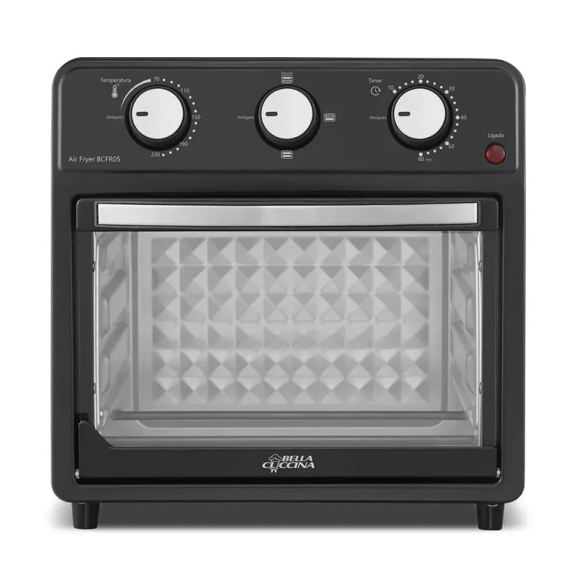 Air Fryer Oven Britânia BCFR05 12L 1500W com Cesto 2.7L e Grelhas Preto 110V