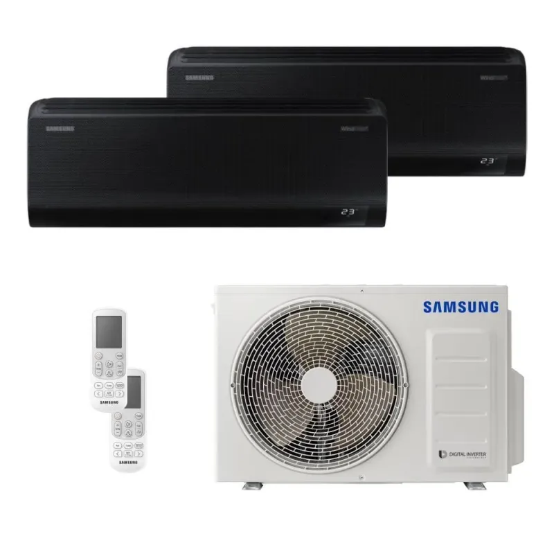 Ar Condicionado Bi Split Samsung Wind Free 18000 BTUs HW BLACK 12K+12K Quente e Frio Inverter 220V R410A AJ050AXJ2KH/AZ