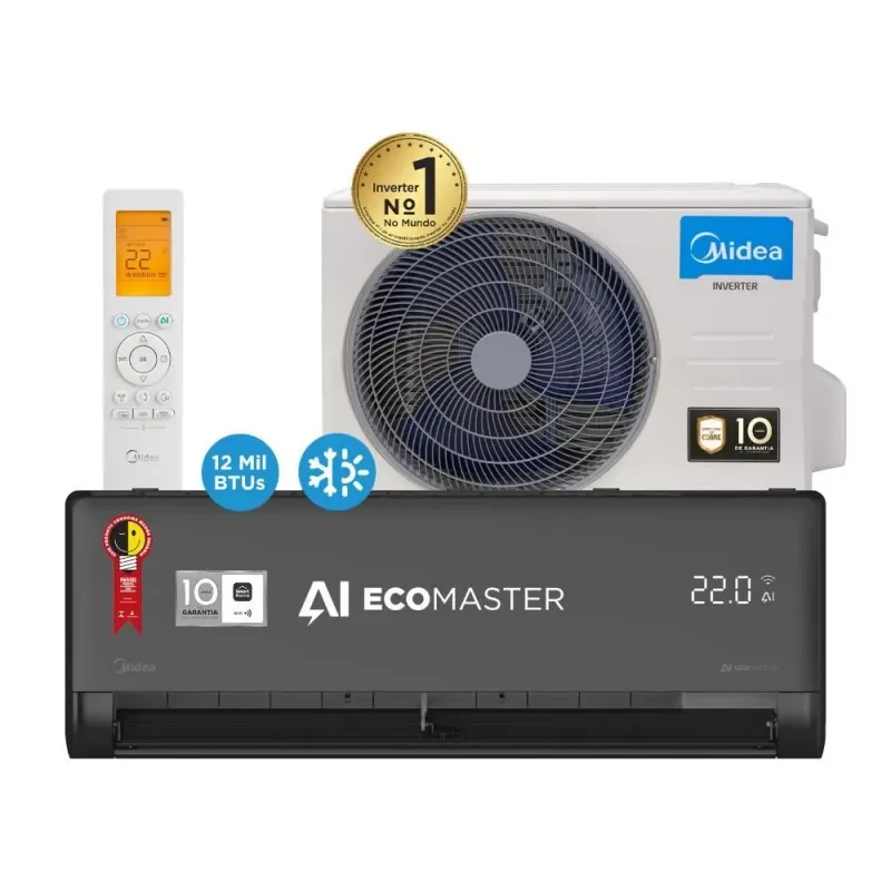 Ar Condicionado Split Hi Wall Inverter Springer Midea AI Ecomaster 12000 BTUS Quente e Frio 220V 42EMVQA12M5