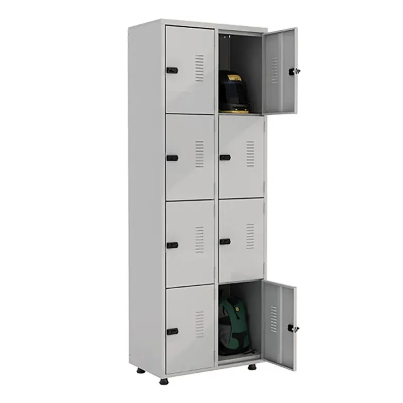 Armário Roupeiro Aço 8 Portas 6 Prateleiras Aço 70CM Cinza Elite Aço