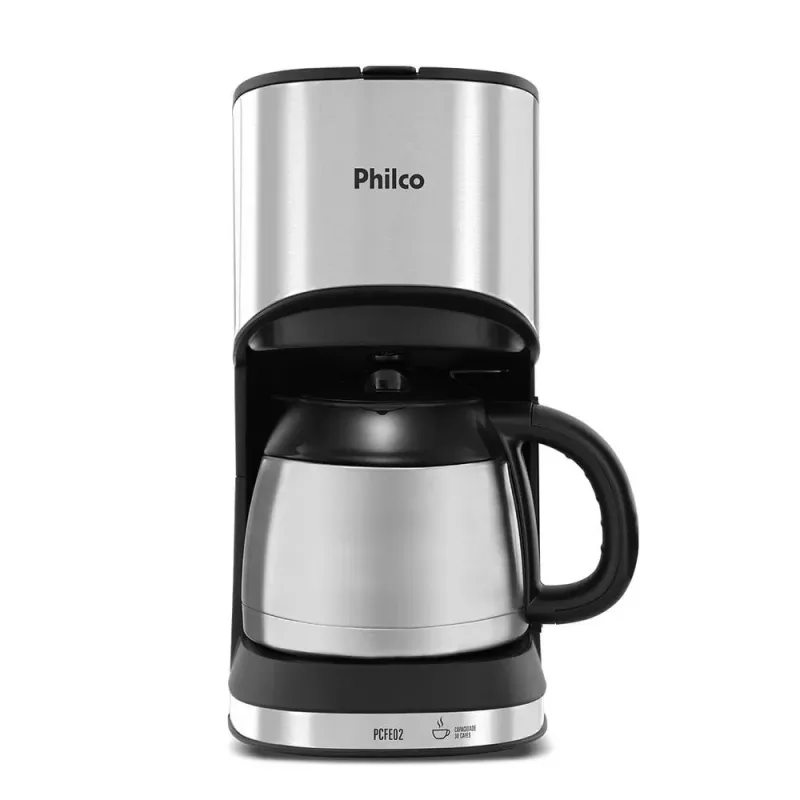 Cafeteira Elétrica Philco PCFE02 Plástico 30 Xícaras Jarra Aço Inox Filtro Permanente 1L