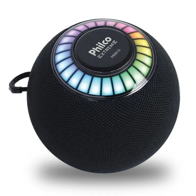Caixa de Som Portátil Philco PBSE15 15W TWS Bluetooth 5.3 USB MicroSD TF Auxiliar P2 Bivolt